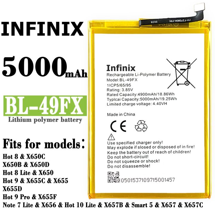 Infinix Smart 5 Battery Replacement BL-49FX Battery with 5000mAh