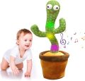 Rechargeable Dancing Singing Talking Cactus Plush Toy Electric 120 Songs Dance And Twist Luminous Recording Learning To Speak Lighting Tongue - Dancing Cactus toy plant. 