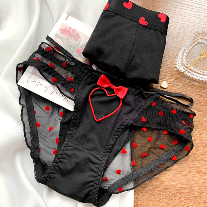 New%20Heart%20Printed%20Couple%20Underwear%20Women%20Men%20Low%20Waist%20Briefs%20Breathable%20Boxer%20Panties%20Boyfriend%20Girlfriend%20Lingerie%20-%20Image%203