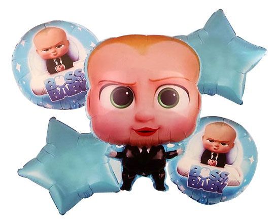 5 Pcs Foil Balloons Boss Baby Birthday Party Decorations