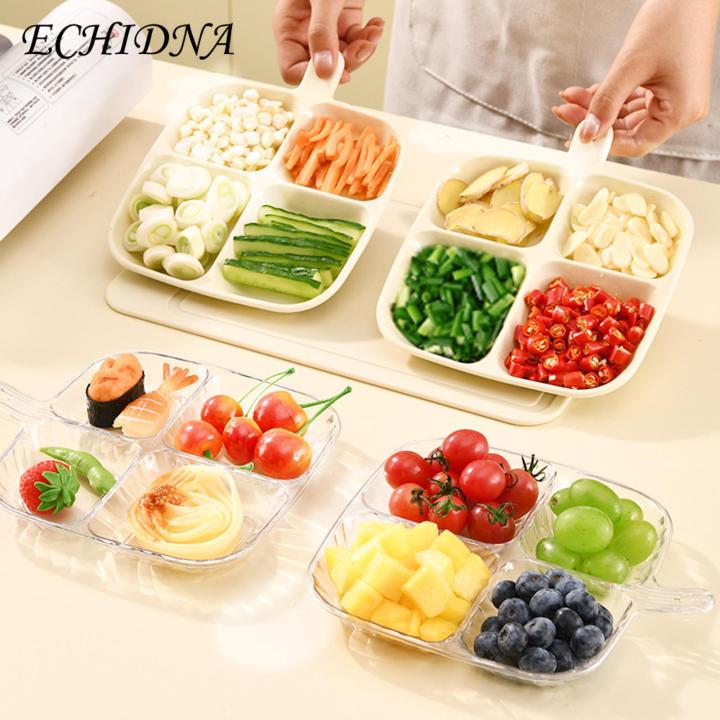 Divided Plate for Healthy Eating Easy-to-clean Divided Plate with Four Compartments Reusable Food Plate for Home Kitchen Sauce Dish Included Ideal for Southeast Asian Buyers Food Tray