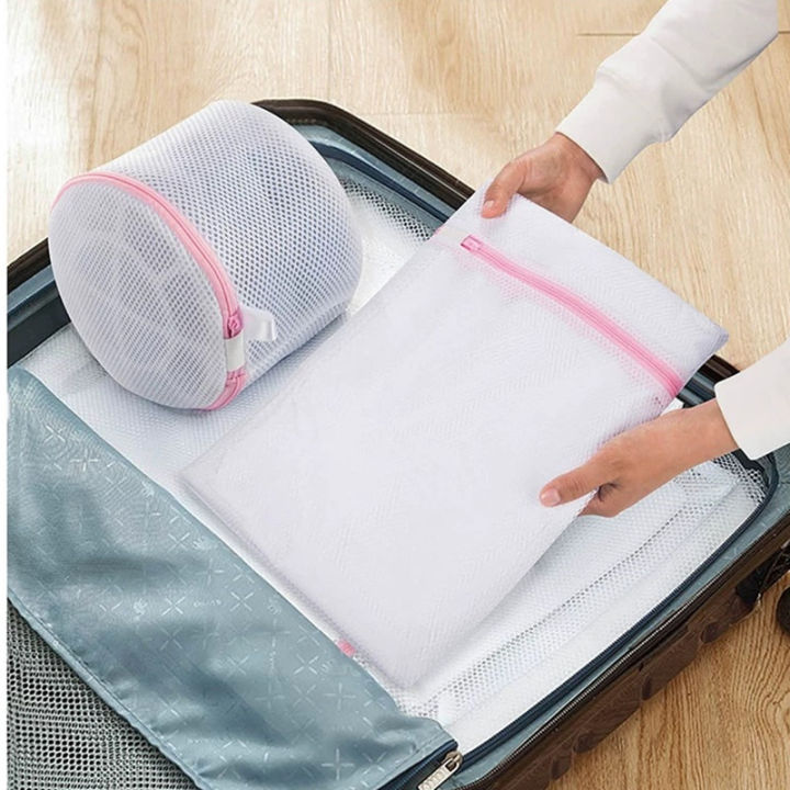 Laundry%20Bag%20Wash%20Bag%20Washing%20Machine%20Bag%20Light%20Pink%20Zipper%20Laundry%20Net%20Fine%20Mesh%20Multi%20Size%20Bathroom%20Accessories%20-%20Image%204