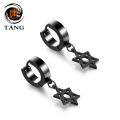 Qingwen Hexagonal Star Titanium Earrings for men set ear piercing Stainless steel earrings Gold barbel cool hypoallergenic iareng for men kpop round airing hikaw for boys 925 silver earings for men on sale. 
