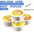 Soldering Wire Roll 100g Tin Welding Wire Melt Rosin Core Solder Wire 63/37 Flux 2% 0.5/0.6/0.8/1.0/1.2/1.5/2.0mm Soldering Iron Tin For Electrical. 
