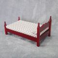 Vintage DIY Wooden Miniature Furniture Dollhouse Single Bed for Decoration. 