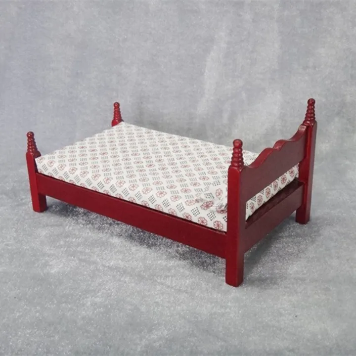 Vintage%20DIY%20Wooden%20Miniature%20Furniture%20Dollhouse%20Single%20Bed%20for%20Decoration%20-%20Image%205