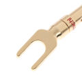 4Pcs U/Y Spade Gold Plated Banana Plug Audio Speaker Cable Connector Adapter. 