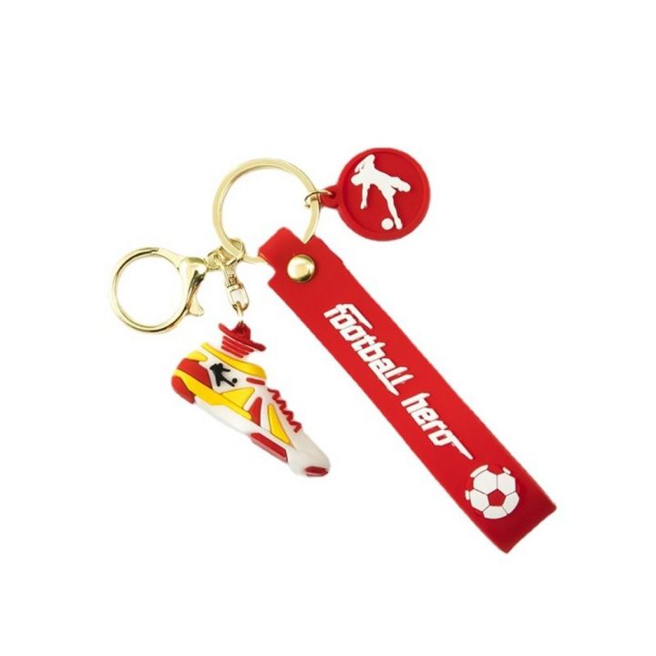 Schoolbag National Team Football Shoe Keyring Colorful Sports Shoes Soccer Key Chain Football Hero Pvc European Cup Pendant Football Team