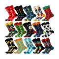 01 Pairs/Set New Happy Men Women Novelty Cartoon Combed Cotton Funny Men's Big Size Hip Hop Thick Long Socks. 