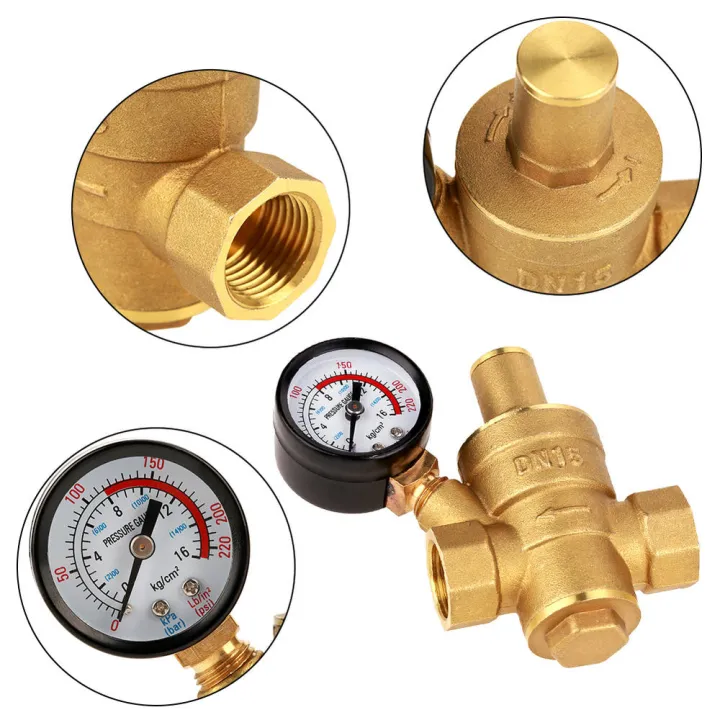 Brass Brass Water Pressure Reducing Valve Precise DN15 size Adjustable ...