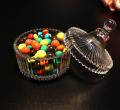 Transparent Qianli Glass Candy Jar With Lid Round Crystal High Quality Glass Candy Jar For Home & Hotel Use. 