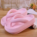 Thick-Soled White Flip-Flops High Heel Slippers Women's Summer Outdoor Slippers Soft Bottom Increase Muffin Lightweight Non-Slip Slippers. 