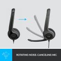 Logitech H390 Wired Headset for PC/Laptop, Stereo Headphones with Noise Cancelling Microphone, USB-A, in-Line Controls for Video Meetings, Music, Gaming. 