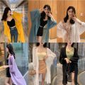 Sun Protection Clothing Women's Coat Loose Korean Style 2023 Spring and Summer New Internet Celebrity All-Matching Batwing Sleeve Mid-Length Chiffon Cardigan. 