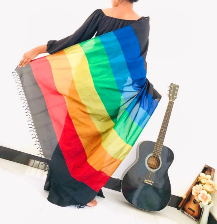 Women%20Half%20cotton%20Handloom%20Saree/%20Office%20Sari/%20Ladies%20New%20FashionBlack%20With%20Rainbow%20Colours%20Saree%20-%20Image%202