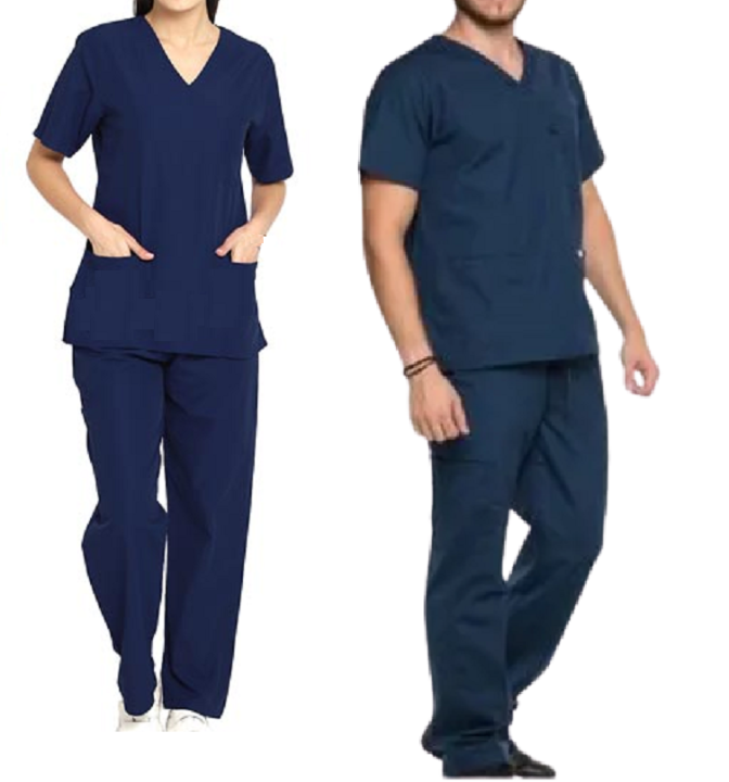 Unisex Women Men Scrubs Set Hospital Medical Doctor Uniform Work Wear 2Pcs Suits