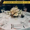 Table Numbers Table Number 1-20 for Wedding Reception 12 Inch with Sturdy Holder Base. 