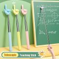 Durable Stainless Steel Teaching Pointer Telescopic Rod Finger Design Teaching Stick Classroom Finger Pointer Students. 