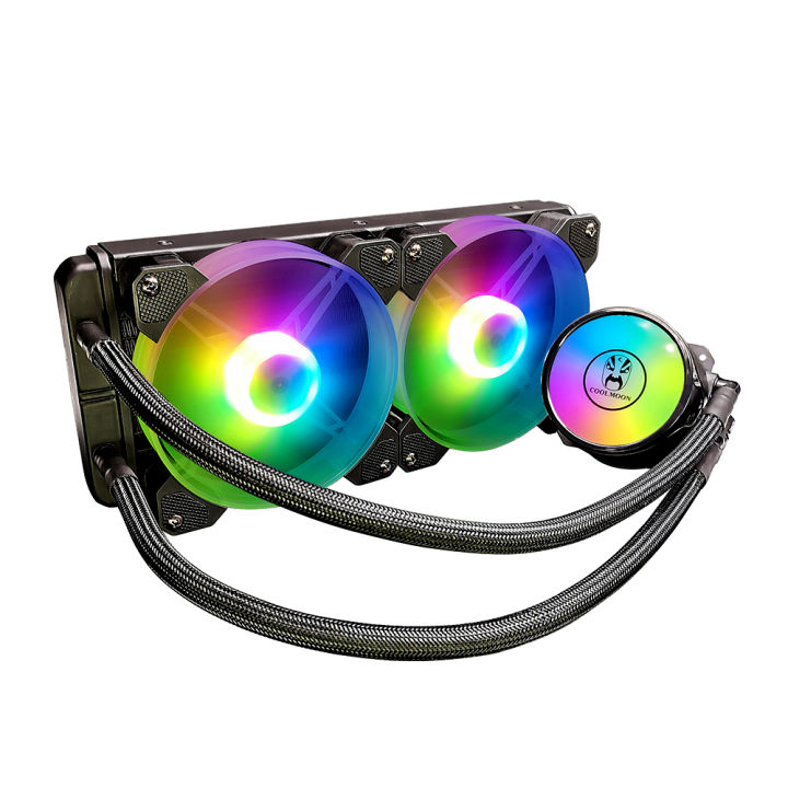 HXSJ%20Cool%20Moon%20Cold%20Moon%20240%20One-Piece%20Pc%20Case%20Water%20Cooler%20With%20Rgb%20120Mm%20Quiet%20Fans%20Cpu%20Liquid%20Radiator%20For%20Lga775/115X/Am4/Am3/Fm2%20-%20Image%204