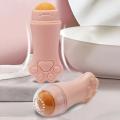 NEW 1pc Cat Paw Volcanic Stone Oil Absorber Facial Oil Washable Removing Makeup Tool Face Oil Absorbing Roller Skin Care Tools Pink. 