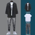 Men's Casual Sports Suit Men's Suit Matching Handsome Trendy Summer2023New Fashion Boys' Clothes. 