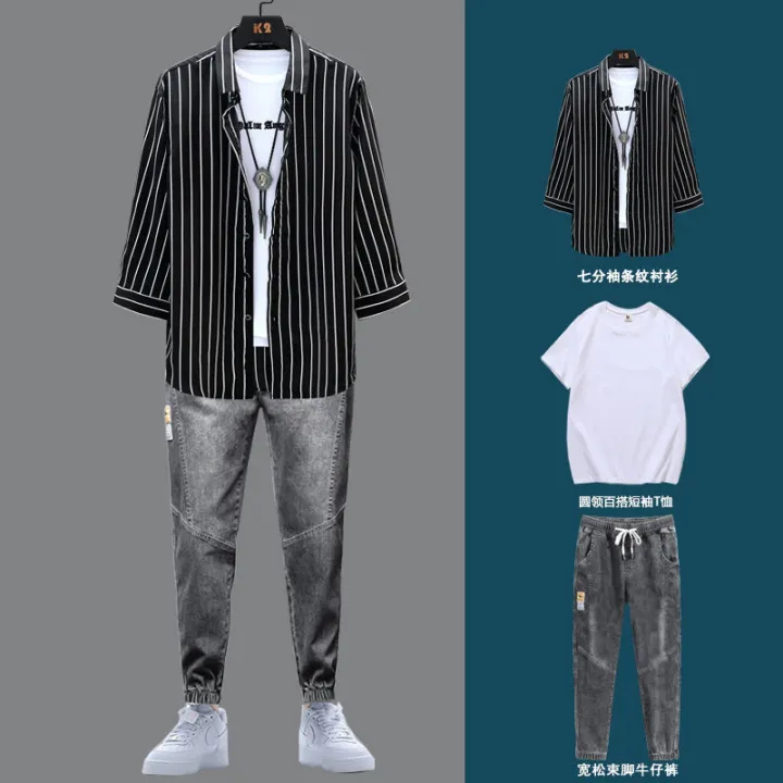 Men's%20Casual%20Sports%20Suit%20Men's%20Suit%20Matching%20Handsome%20Trendy%20Summer2023New%20Fashion%20Boys'%20Clothes%20-%20Image%202