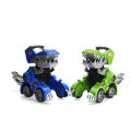 Electric Deform Dinosaur Automatically Turn Car Toy with Music Flashing LED Lights for Kids Gift Collection-Green. 