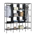 Portable Wardrobe wardrobe cloth rack 4 Door Shelves Clothes Storage Organiser with 4 Hanging Simple Fabric Wardrobe Oxford Cloth Simple Modern Household  Foldable Closet Portable Clothes Closet Rolling Door with Shelves a. 