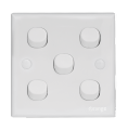5 Gang 1 Way Switch Orange White | Life Time Warranty | Orange Brand. 