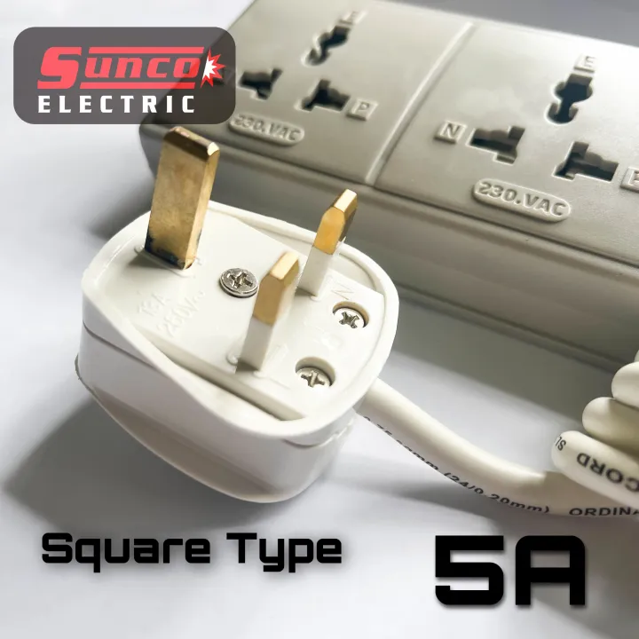 Sunco%204%20Way%20Extension%20Wire%20Cord%2010ft%20/Multi%20Plug,Trailing%20Socket,Wire%20Code%20(5A),Square%20plug%20-%20Image%203