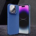 HOCE Luxury Carbon Fibre Lens Glass Plating Bracket Phone Case For iPhone 15 14 13 12 Pro Max Cases Ultrathin PC Shockproof Back Cover. 