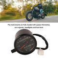 Motorcycle Odometer Rugged Accurate Impact Resistant Motorcycle Speedometer Long Lasting Fuel Level Indicator for Motorbike. 