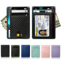 Men Women Anti-scan Leather Slim ID Credit Card Holder RFID Blocking Thin Small Wallet. 