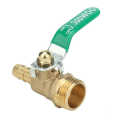 G1/2" Thicken Male Thread Brass Pipe Ball Valve Green Lever Handle 8mm/10mm/12mm. 