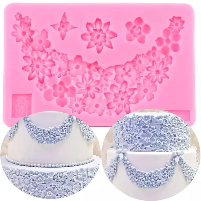 Cake mold cake mould cookies moulds Flower Border silicone mold fondant molds Lace cake decorating tools chocolate gumpaste mold Daraz.lk