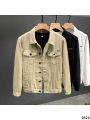 Workwear Korean style jacket men's white lining casual denim trendy short denim spring and autumn shirt jacket casual men. 
