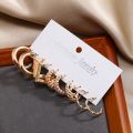 Enacolor   Simple Metal 5 Pairs Earrings for  Girls  New Female Earrings Women. 