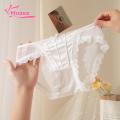 Muses Mall Lace Panties Lace Trim Low-rise Briefs Ice Silk Underwear for Daily Wear. 