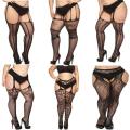 Large Big Plus Size Fat Womens Oversize Fishnet Blackcheerful Stockings Open Body Tight Pantyhose Exotic Lingerie. 