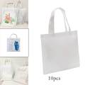 10 Pieces White Reusable Sublimation Blank Shopping Bag Personalised Beach Tote Bag for DIY. 