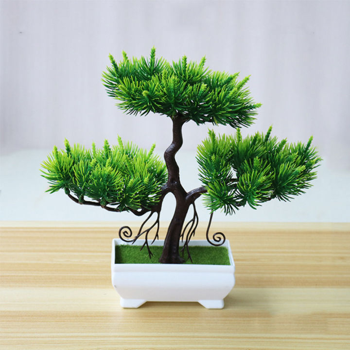 Artificial Plants Potted Bonsai Green Small Tree Plants Fake Flowers Potted Ornaments for Home Garden Decor Party Hotel Decor