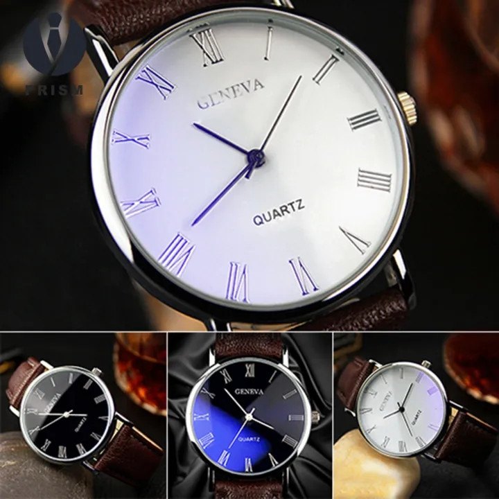 Prism%20Men%20Roman%20Numerals%20Blu-Ray%20Faux%20Leather%20Band%20Quartz%20Analog%20Business%20Wrist%20Watch%20-%20Image%205