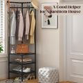 Corner Hall Tree,Standalone Coat Rack with 3-Tier Clothing Shoes Storage and 10 Hooks for Entryway,Hallway,Bedroom,Bathroom,Living Room,Office, Corner Clothes Rack Nightstand Clothe Stand Coat Rack Storage Detachable Item Storage Night Table Organizer. 