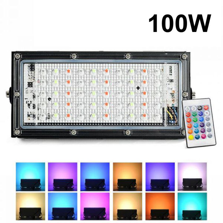 50W / 100W RGB LED Flash Light with Remote Control Waterproof LED Flasher Colour LED Flood Light Party Light RGB Flasher Colour Flasher