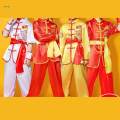 Chinese Traditional Wushu Costume Clothes for Adult Kids Men Women Red 140. 