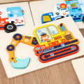 3D Wooden Vehicle Puzzles Educational Developmental Toys Gift Baby Montessori Color Shapes Learning Puzzles Great Gift Ideas for 2 3 4 5 Years Old Boys Girls Toddler. 