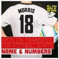 Football Patches Iron On Stickers Customize Name and Number Heat Transfer for Infant Kids Adults Player Nameset for Clothing. 