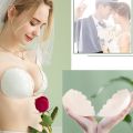 Invisible Nude Bra Women's Wedding Dress with Small Chest Push up Bridal Big Chest Dress Photo Lace Summer White Breast Pad Thin. 