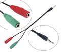 Headphone Mic Audio Y Splitter Cable Male to Dual Female Cable. 