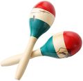 Maracas Large Colorful Wood Rumba Shakers Hand Shaker Rattle Hand Percussion of Sand of the Hammer Great Musical Instrument with Salsa Rhythm For Party,Games. (Colorful). 